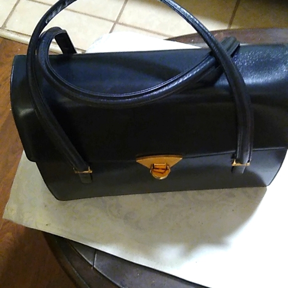 RARE JOSEPH HORNE NAVY BLUE BLACK ITALY SAFFIANO BRIEFCASE GORGEOUS HANDBAG - Picture 2 of 15